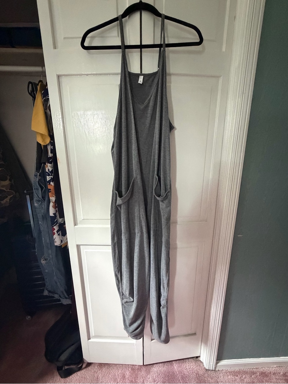 Wishlist Gray Sleeveless Romper with Front Pockets